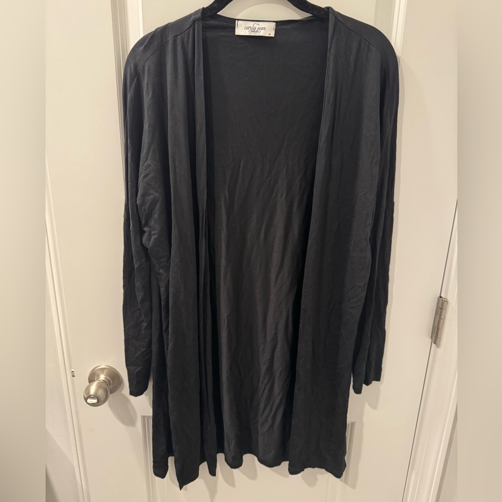 Carly Jean Los Angeles Black Open Cardigan